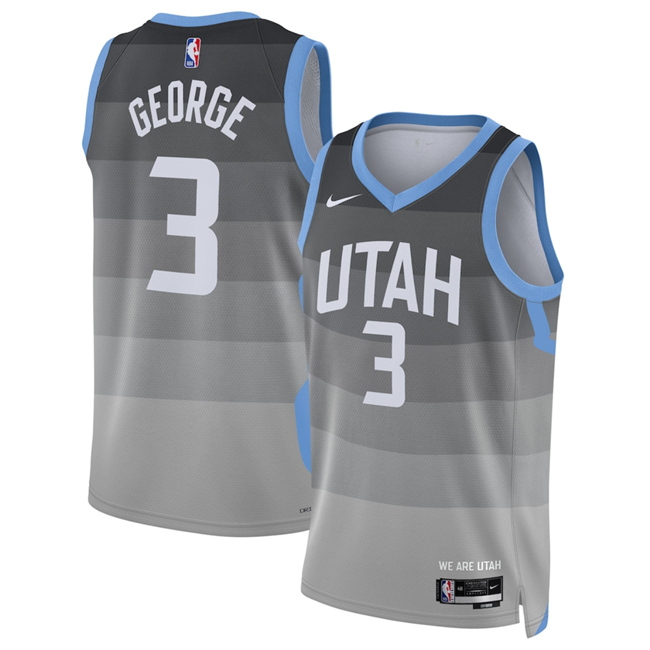 Men's Grey Utah Jazz #3 Keyonte George 2025/26 City Edition Stitched Basketball Jersey